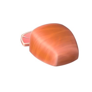 Bir et parçasının stilize edilmiş bir tasviri, dokusunu ve şeklini gözler önüne seriyor..