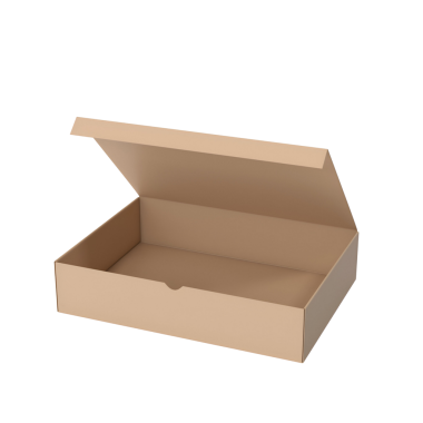 Depolama veya paketleme ögeleri için uygun sade, açık bir karton kutu.