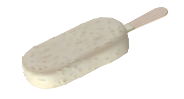 Tahta çubukta kremalı dondurma, sıcak bir günde ferahlatıcı bir ikram için mükemmel..