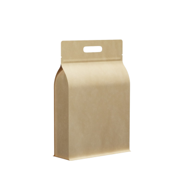 Sade, kahverengi bir paket kutusu ve sapı var. Genellikle yiyecek ambalajında kullanılır..