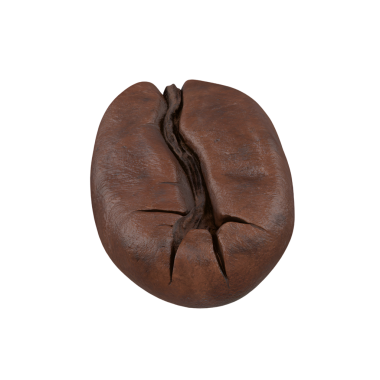 Dokulu yüzeyini gösteren ve doğal özelliklerini vurgulayan bir kahve çekirdeğinin yakın plan çekimi..