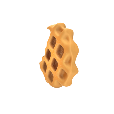 Benzersiz dokusunu ve şeklini gözler önüne seren bir waffle tasviri..