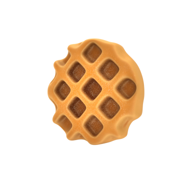 İştah açıcı bir sunum için dizayn edilmiş desenli altın rengi bir waffle..