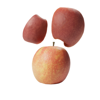 Elmaların görsel olarak çekici bir düzeni, farklı boyutlarda ve perspektiflerde sergileniyor..