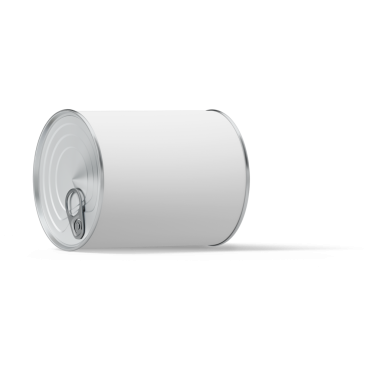 Basit, işaretlenmemiş metal bir teneke kutu, yiyecek veya içecek depolamak için kullanılır..