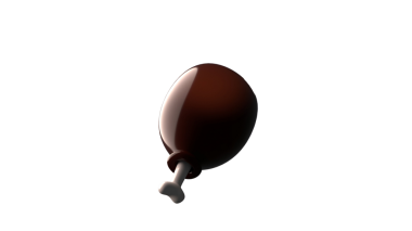 Dijital sanat veya animasyonda kullanılmak üzere tasarlanmış bir bagetin üç boyutlu tasviri.