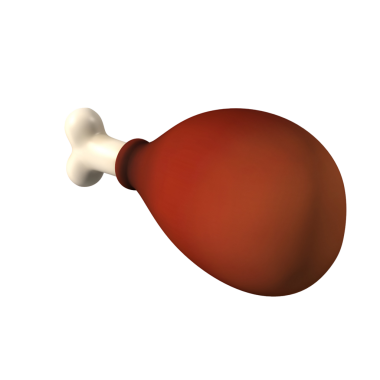 Bir tavuk budu çizimi. Şeklini ve rengini gösteriyor. Genellikle besinlerle ilgili grafiklerde kullanılır..