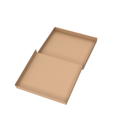 Bölünmüş bir bölümü olan, depolama veya düzenleme için uygun basit, boş bir karton kutu.