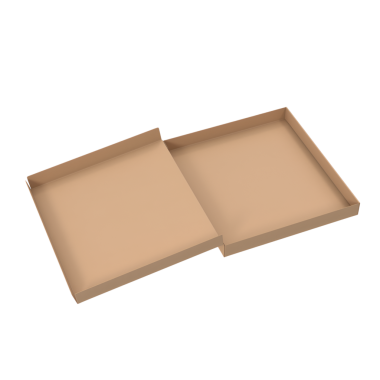 Basit, açık bir karton kutu, genellikle ambalaj veya depolama için kullanılır..