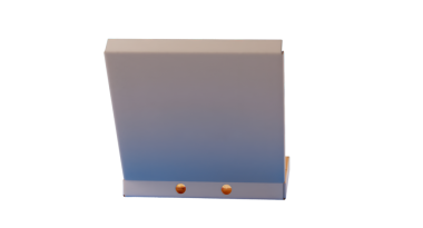 Bilgiyi veya ögeleri göstermek için tasarlanmış basit, boş bir ekran standı.