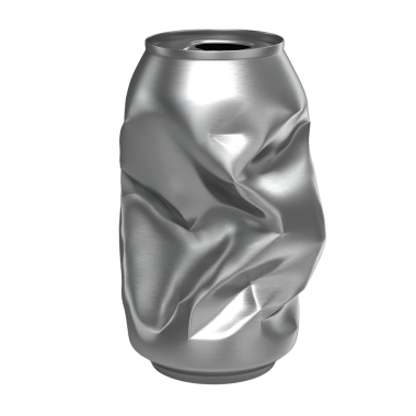 Atık ve geri dönüşüm sorunlarını temsil eden buruşmuş bir alüminyum kutu.