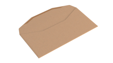 Basit bir kahverengi zarf, genellikle belgeleri postalamak veya depolamak için kullanılır.