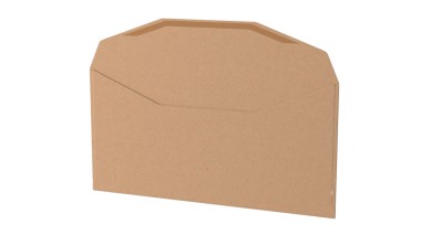 Belgelerin postalanması veya depolanması için tasarlanmış basit bir kahverengi zarf.