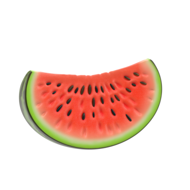 Bir dilim karpuz canlı kırmızı etini, siyah tohumlarını ve yeşil kabuğunu sergiliyor. Yaz içeceği için mükemmel..