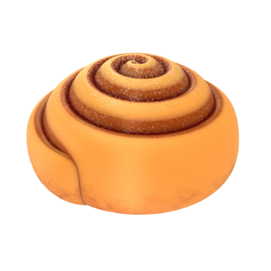 Nefis kıvrılmış tarçınlı rulo, altın-kahverengi bir dış görünüş ve sarmal tarçın dolgu.