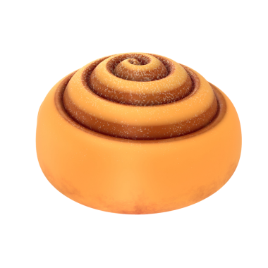 Sıcak ve davetkar bir görünüm sergileyen sarmal dizaynlı lezzetli bir tarçın rulosu..