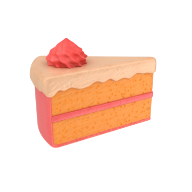 Krem şantili renkli bir dilim pasta. Kutlamalar için mükemmel bir tatlı sergileniyor..