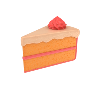 Kremalı bir dilim pasta ve dekoratif girdap. Tatlı severler için ideal..