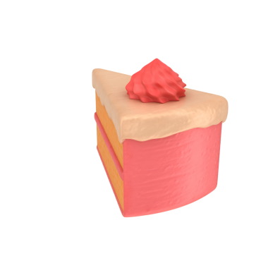 Krem şantili renkli bir dilim pasta. Kutlamalar için mükemmel bir tatlı sergileniyor..