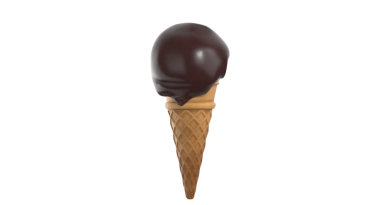 Çikolata kaplı leziz bir dondurma külahı, sıcak bir günde tatlı ikram etmek için mükemmel..