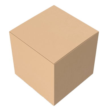 Düz, işaretlenmemiş bir karton küp, ambalaj veya depolama potansiyeli olduğunu gösteriyor..