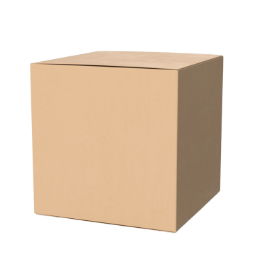 Basit, işaretlenmemiş bir karton kutu, genellikle nakliye veya depolama amacıyla kullanılır..