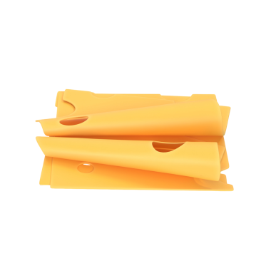 Sandviç ve hamburgerlerde sıkça kullanılan bir yığın sarı peynir dilimi..