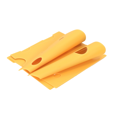 Sandviç ve atıştırmalıklarda kullanılan bir yığın sarı peynir dilimi..