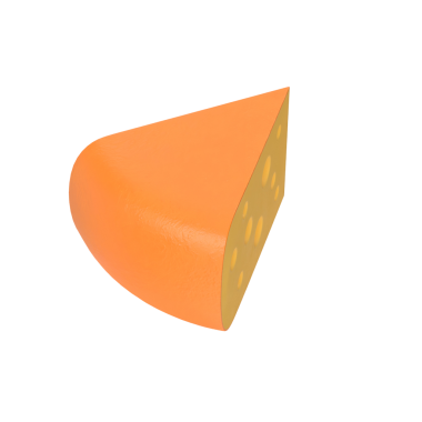 Pürüzsüz yüzeyi ve belirgin rengini gösteren delikli bir portakal peyniri kamışı..