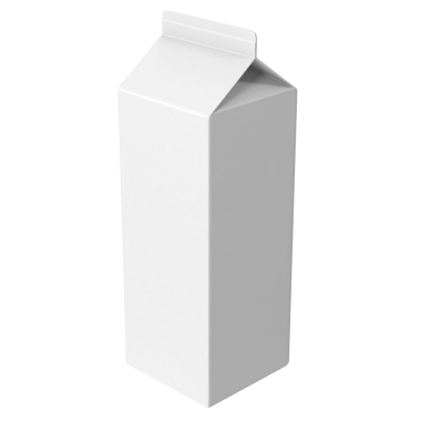 Paketleme içecekleri için tasarlanmış sade bir süt kutusu..