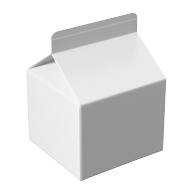 Paketleme içecekleri için tasarlanmış sade bir süt kutusu..