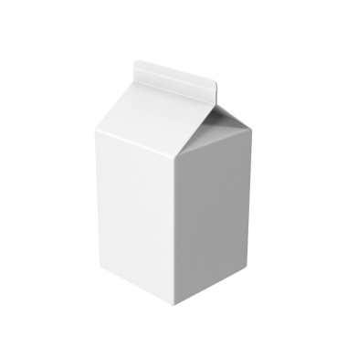 Paketleme içecekleri için tasarlanmış sade bir süt kutusu..