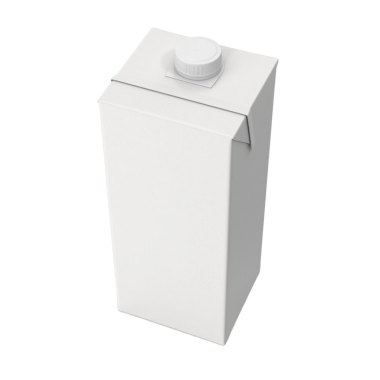 Süt ya da meyve suyu gibi içecekleri paketlemek için kullanılan sade beyaz bir karton..