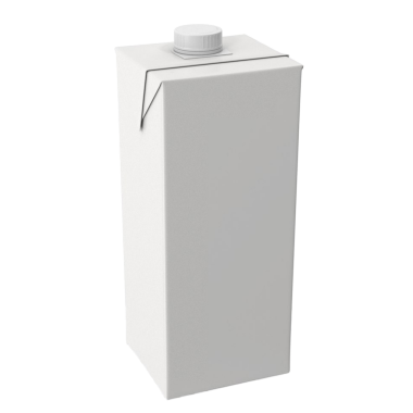 Vidası olan sade beyaz bir karton. Genellikle süt veya meyve suyu gibi sıvıları paketlemek için kullanılır..