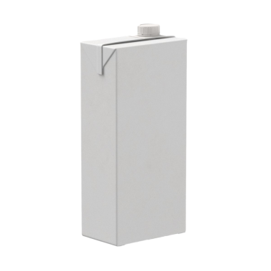 Süt ya da meyve suyu gibi içecekleri paketlemek için kullanılan sade beyaz bir karton..