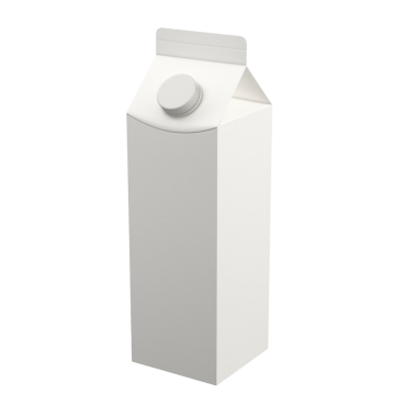 İçecek deposu ve tüketimi için tasarlanmış sade bir süt kutusu..