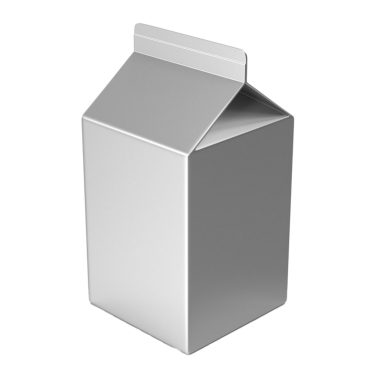 Basit, markasız süt kutusu tasarımı, tipik olarak süt ürünlerini paketlemek için kullanılır..