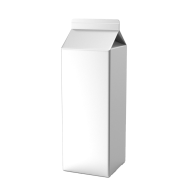 Sade beyaz süt kutusu, tipik olarak sıvı süt ürünlerini paketlemek ve depolamak için kullanılır..