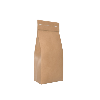 Düz kahverengi bir kese kağıdı, genellikle yiyecek paketlerinde ya da paket servislerinde kullanılır..
