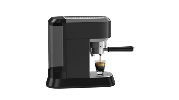 Sade bir espresso makinesi, kahve demliyor..