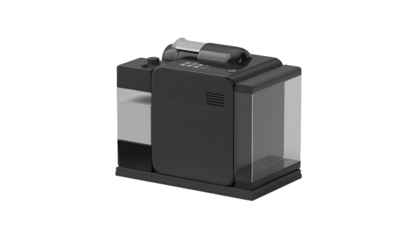 Kahve demlemek için tasarlanmış küçük bir cihaz. Pürüzsüz bir tasarım ve su ve kahve telveleri için temiz bölmeler içeriyor..