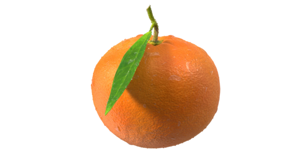 Yeşil yapraklı canlı bir portakal meyvesi, doğal dokusunu ve rengini sergiliyor..