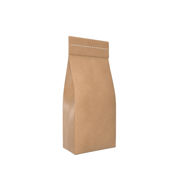 Düz kahverengi bir kese kağıdı, genellikle yiyecek paketlerinde ya da paket servislerinde kullanılır..