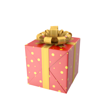 Altın puantiyeli güzel bir pembe hediye kutusu ve dekoratif bir fiyonk. Kutlama için mükemmel..