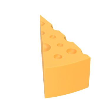 Delikli bir peynir kamışı, pürüzsüz bir doku ve çeşitli yemeklerde sıklıkla kullanılan canlı turuncu renkler sergiliyor..