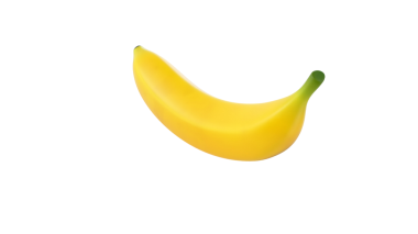 Canlı sarı bir muz, kıvrımlı şeklini ve pürüzsüz dokusunu sergiliyor, sağlıklı atıştırma ve aşçılık kullanımı için mükemmel..