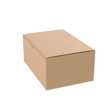 Paketleme veya depolama için uygun sade, kapalı bir karton kutu.