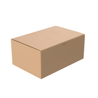 Tipik olarak ambalaj ve depolama için kullanılan sade bir karton kutu.