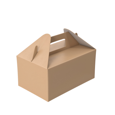 Basit, kahverengi bir paket, saplı, yiyecek taşımak için tasarlanmış..