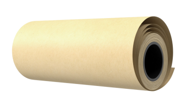 Bir rulo kahverengi kraft kağıdı, genellikle ambalaj, el sanatları ve çeşitli DIY projeleri için kullanılır..